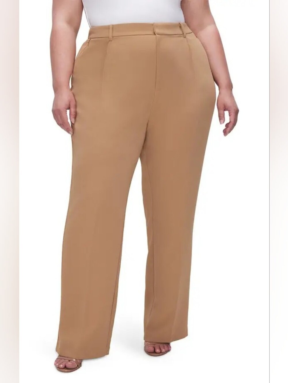 GOOD AMERICAN Luxe Suiting Column Wide Leg Trousers Size 15 NWT